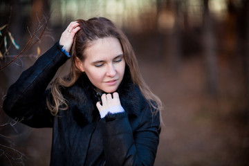 Beautiful woman walking outdoor