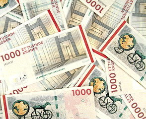 Danish Krone background - 1000 DKK