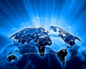 Blue image of globe
