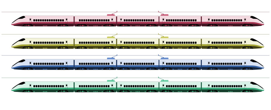 Shinkansen bullet train at Japan railway colors