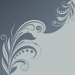 Abstract gray blue floral background