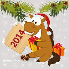 horse symbol of 2014 year -  vector illustration