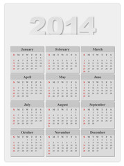 calendar 2014 year