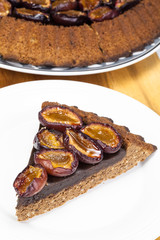 Plum tart slice