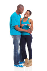 afro american couple with positive home pregnancy test