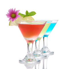 Popular alcoholic cocktails composition.