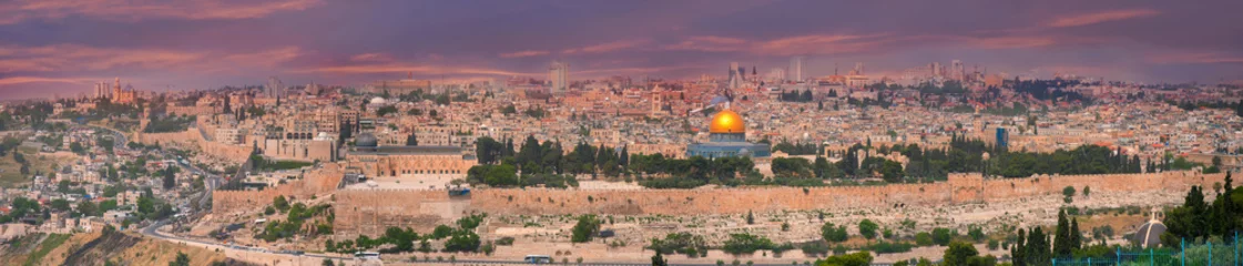 Foto auf Glas Panorama von Jerusalem, Israel © Radek Sturgolewski