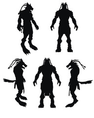 A frightening werewolf silhouette