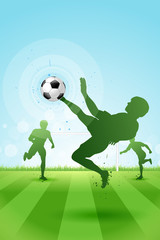 Soccer Background with three Players