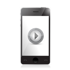 media player on a smartphone. illustration