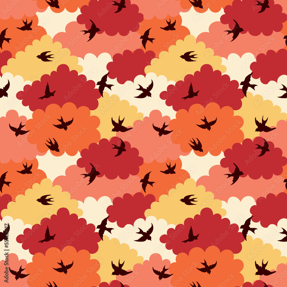 Poster clouds seamless pattern