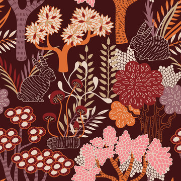 Fototapeta Autumn seamless pattern