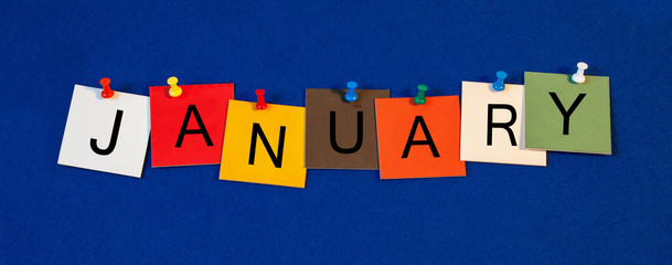 January - calendar and month series.
