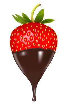 Chocolate Dipped Strawberry. Vector