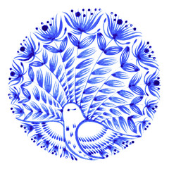 Naklejka premium floral circle