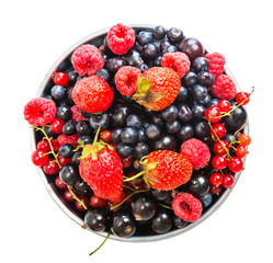Blueberry, strawberry, raspberry, black and red currant
