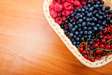Mix of different berries