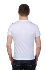 Obraz premium Male t-shirt isolated on the white background