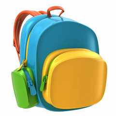 3d render of backpack bag for kids