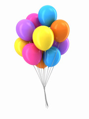 3d render of baloons floating together