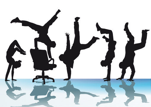 Handstand und Freude im B&uuml;ro