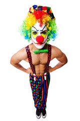 Funny clown isolated on white