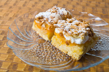 Freshly baked apple pie, close up