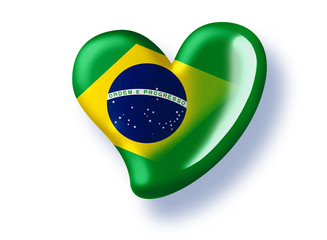 green heart with brazil flag for the soccer championship 2014