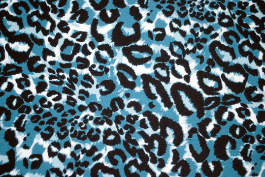 Blue and Black Cheetah print fabric for backgrounds