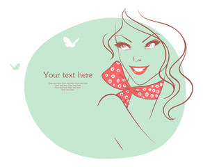 Beautiful woman with butterfly