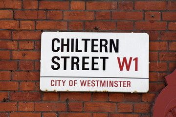 Fototapeta na wymiar Chiltern Street W1 Street Sign