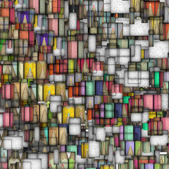 mosaic tile colored pencil backdrop fragmented