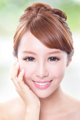 Obraz premium woman with beauty face and perfect skin