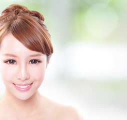 woman with beauty face and perfect skin