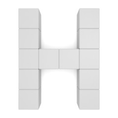 letter H cubic white