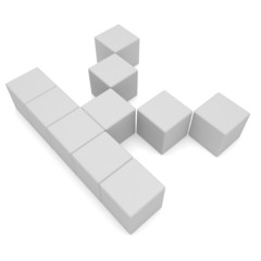 letter K cubic white