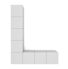 letter L cubic white