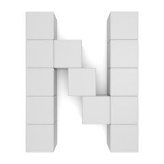 letter N cubic white