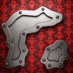 metal on red background