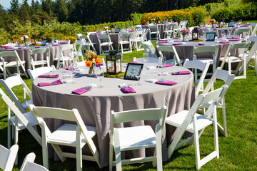 Fototapeta na wymiar Wedding Reception Table Details