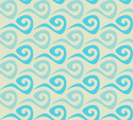 Blue wave seamless pattern