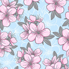 Seamless pattern with cherry blossom