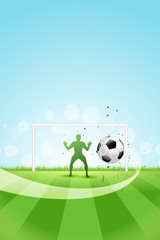 Soccer Background with Goalkeeper and Ball