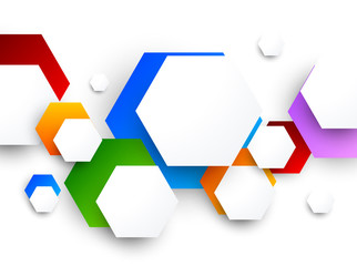 Colorful design with hexagons