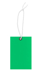 Blank green price tag