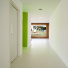 new architecture, interior, view from corridor