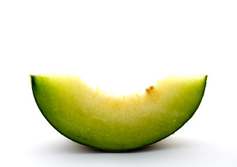 cut melon on white background