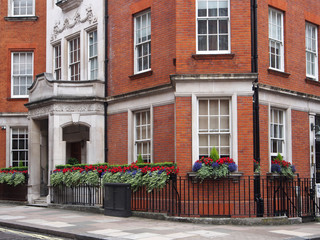 Fototapeta na wymiar London, Mayfair district, elegant townhouse
