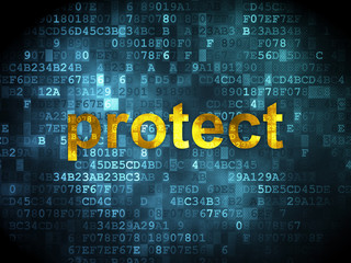 Privacy concept: Protect on digital background