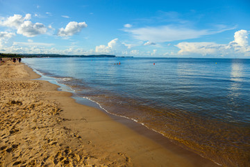 Beach in Jelitkowo on the Baltic coast near Sopot, Poland.